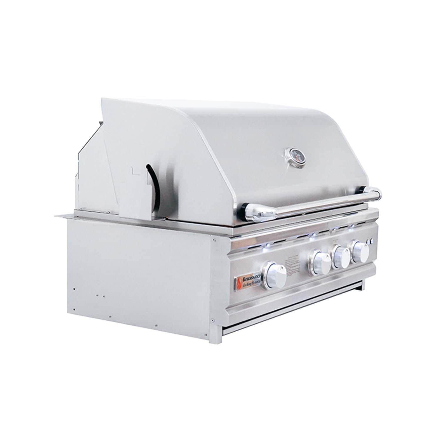 RCS Cutlass Pro 30 Inch Built-In Natural Gas Grill w/ Ceramic Briquette Tray Flame Tamers - RON30B - Image 9