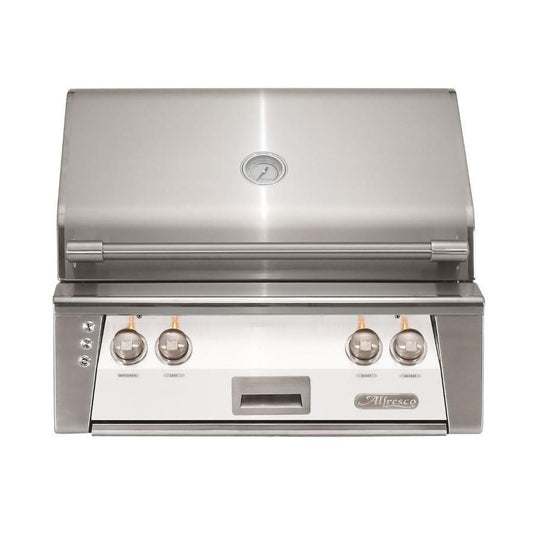 Alfresco ALXE 30-Inch Built-In Natural Gas Grill With Sear Zone And Rotisserie in Signal White Matte - ALXE-30SZ-NG-SM9003 - Image 1