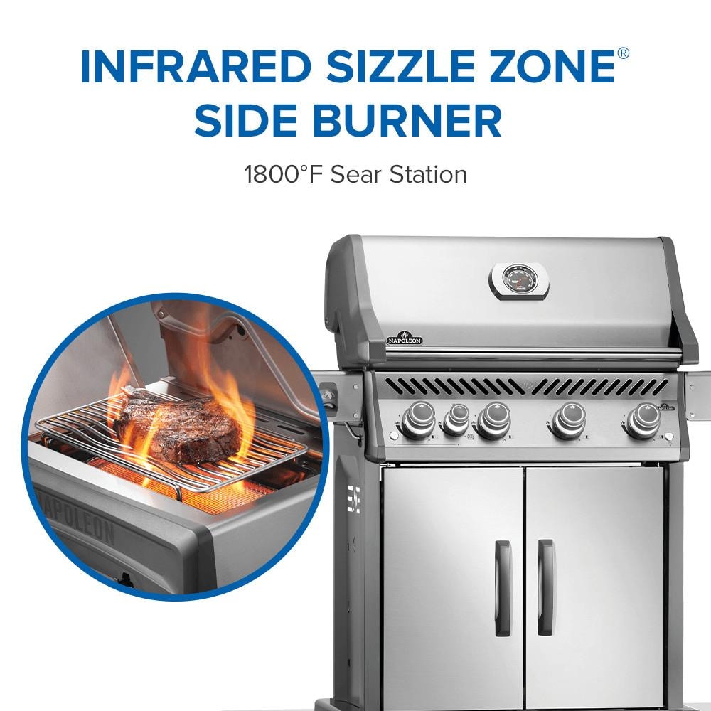 Napoleon Rogue PRO 525 4-Burner Propane Grill w/ Side Burner - RP525SIBPSS-2 - Image 6