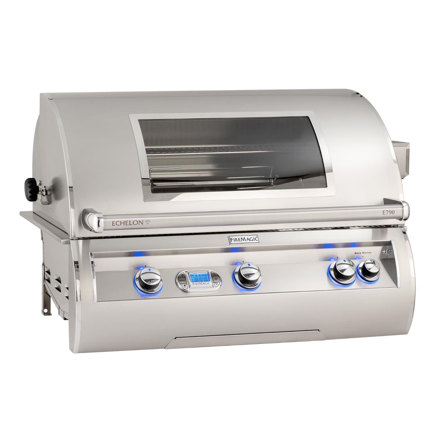 Fire Magic Echelon Diamond E790I 36-Inch Built-In Propane Gas Grill W/ One Infrared Burner, Magic View Window, Rotisserie, & Digital Thermometer - E790I-8L1P-W - Image 1