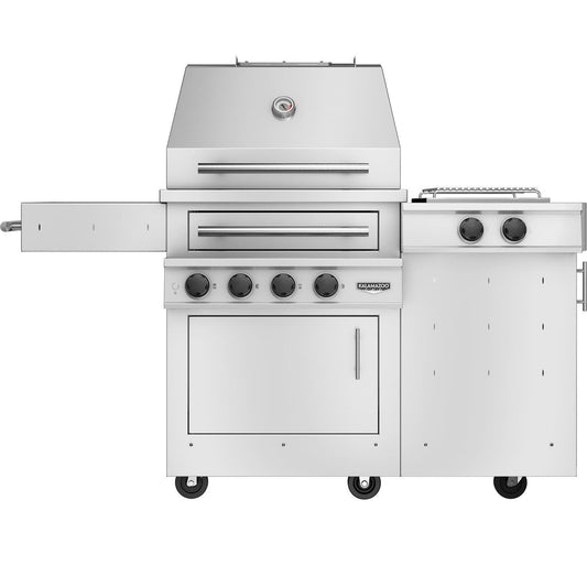 Kalamazoo K500HS Freestanding Hybrid Fire Grill w/ Side Burner - 30 lb Propane Cylinder - Marine-Grade - K500HS-2-2-NA-LP30-M6 - Image 1