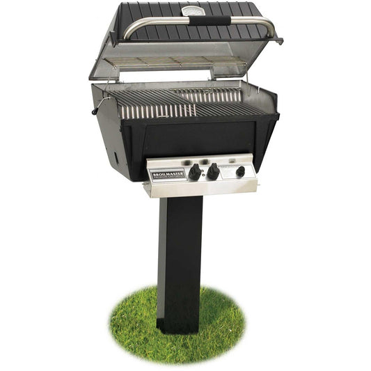Broilmaster P4-XFN Premium Natural Gas Grill On Black In-Ground Post - Image 1