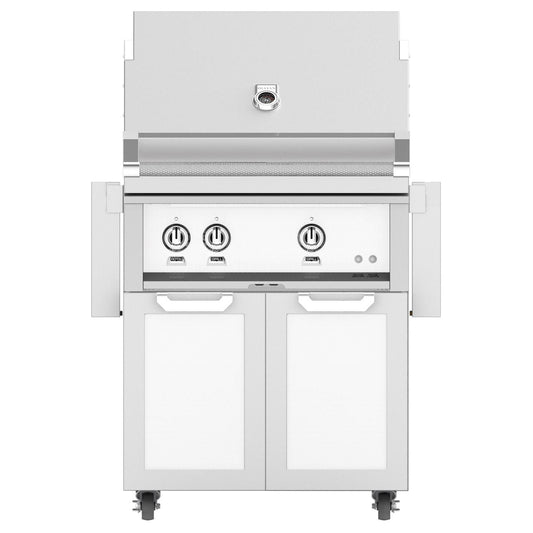 Hestan 30-Inch Natural Gas Grill W/ Sear Burner & Rotisserie On Double Door Tower Cart - Froth - GMBR30-NG-WH - Image 1