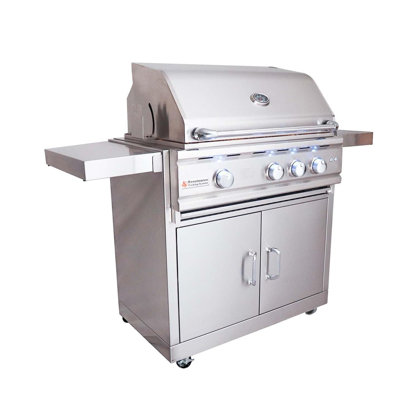RCS Cutlass Pro 30 Inch Propane Grill w/ Ceramic Briquette Tray Flame Tamers - RON30BLPCK