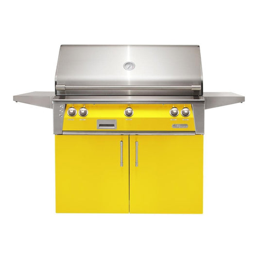 Alfresco ALXE 42-Inch Freestanding Natural Gas Grill With Sear Zone And Rotisserie in Traffic Yellow - ALXE-42SZC-NG-S1023 - Image 1