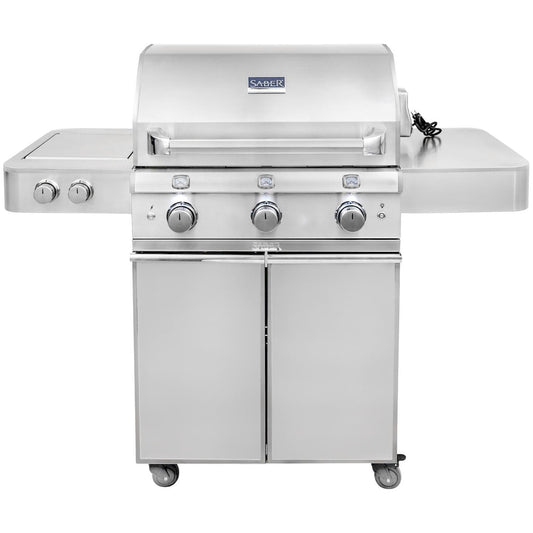 Saber Elite 1500 32-Inch 3-Burner Infrared Propane Gas Grill With Side Burner - R50SC1417 - Image 1