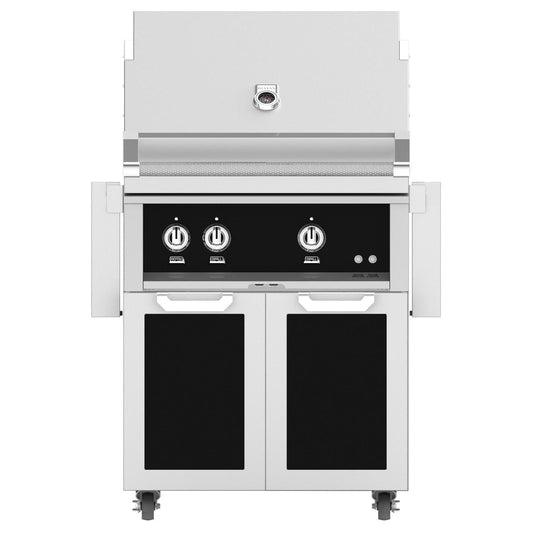 Hestan 30-in Natural Gas Grill w/ Sear Burner & Rotisserie On Double Door Tower Cart - Stealth - Image 1