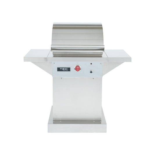 TEC Sterling Patio FR 26-Inch Infrared Natural Gas Grill On Stainless Pedestal W/ Red Knobs - Image 1