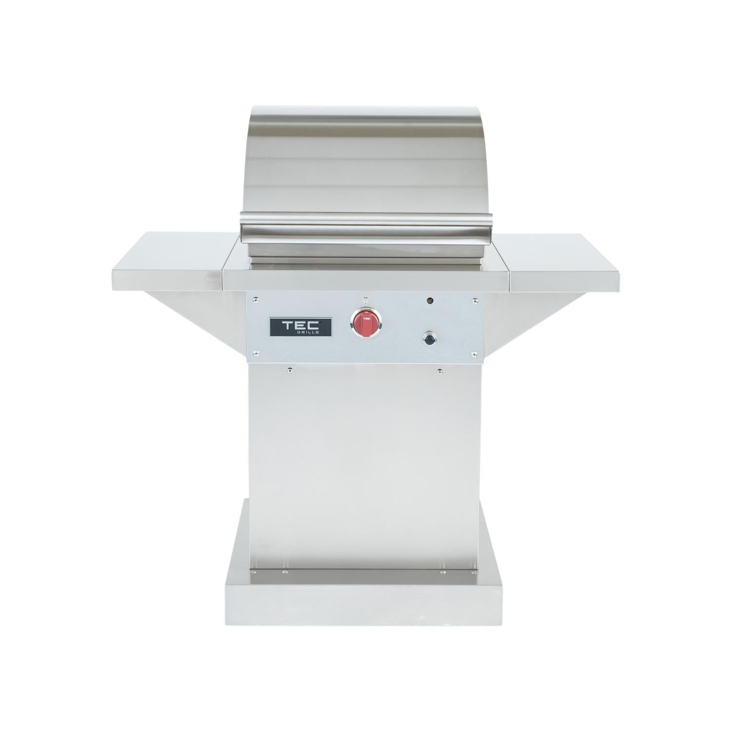 TEC Sterling Patio FR 26-Inch Infrared Propane Gas Grill On Stainless Pedestal W/ Red Knobs - Image 1