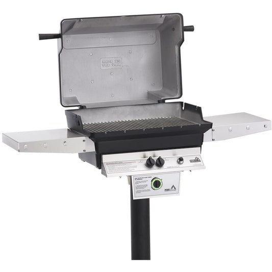 PGS T-Series T40 Commercial Cast Aluminum Propane Gas Grill With Timer On In-Ground Post - Image 1