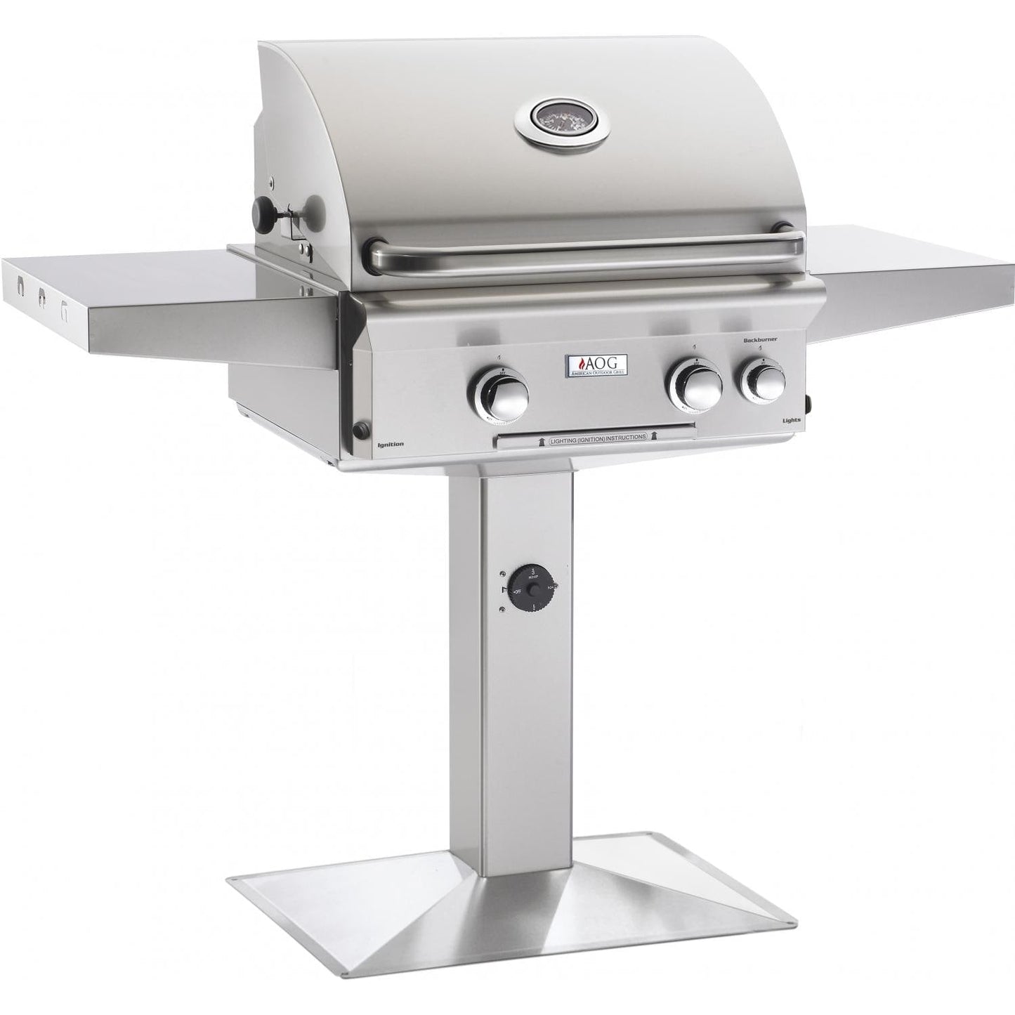 American Outdoor Grill L-Series 24-Inch 2-Burner Natural Gas Grill On Pedestal With Rotisserie - 24NPL - Image 1