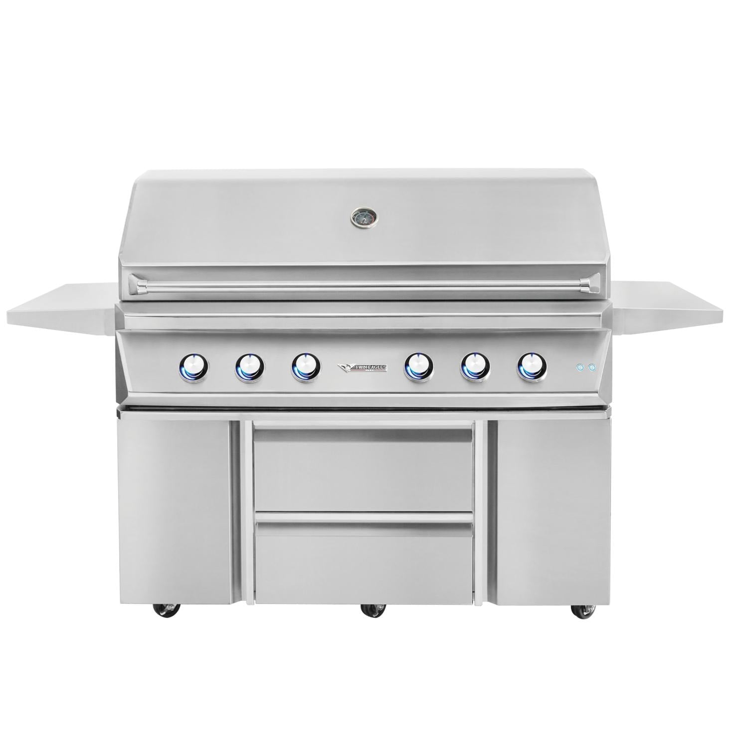 Twin Eagles 54-Inch 4-Burner Propane Gas Grill with Sear Zone & Two Infrared Rotisserie Burners On Deluxe Cart - Image 1
