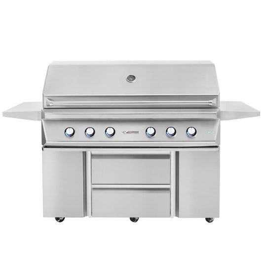 Twin Eagles 54-Inch 4-Burner Propane Gas Grill with Sear Zone & Two Infrared Rotisserie Burners On Deluxe Cart - Image 1