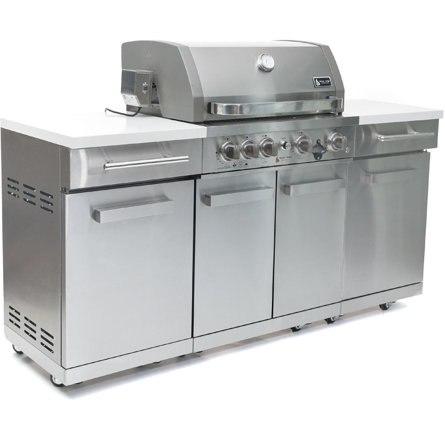 Mont Alpi Compact Series 6 Ft Natural Gas Outdoor Kitchen Island in Stainless Steel - MA-957RS - Image 4