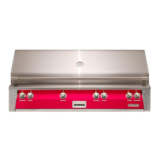 Alfresco ALXE 56-Inch Built-In Natural Gas All Grill With Sear Zone And Rotisserie in Raspberry Red - ALXE-56BFG-NG-S3027 - Image 1