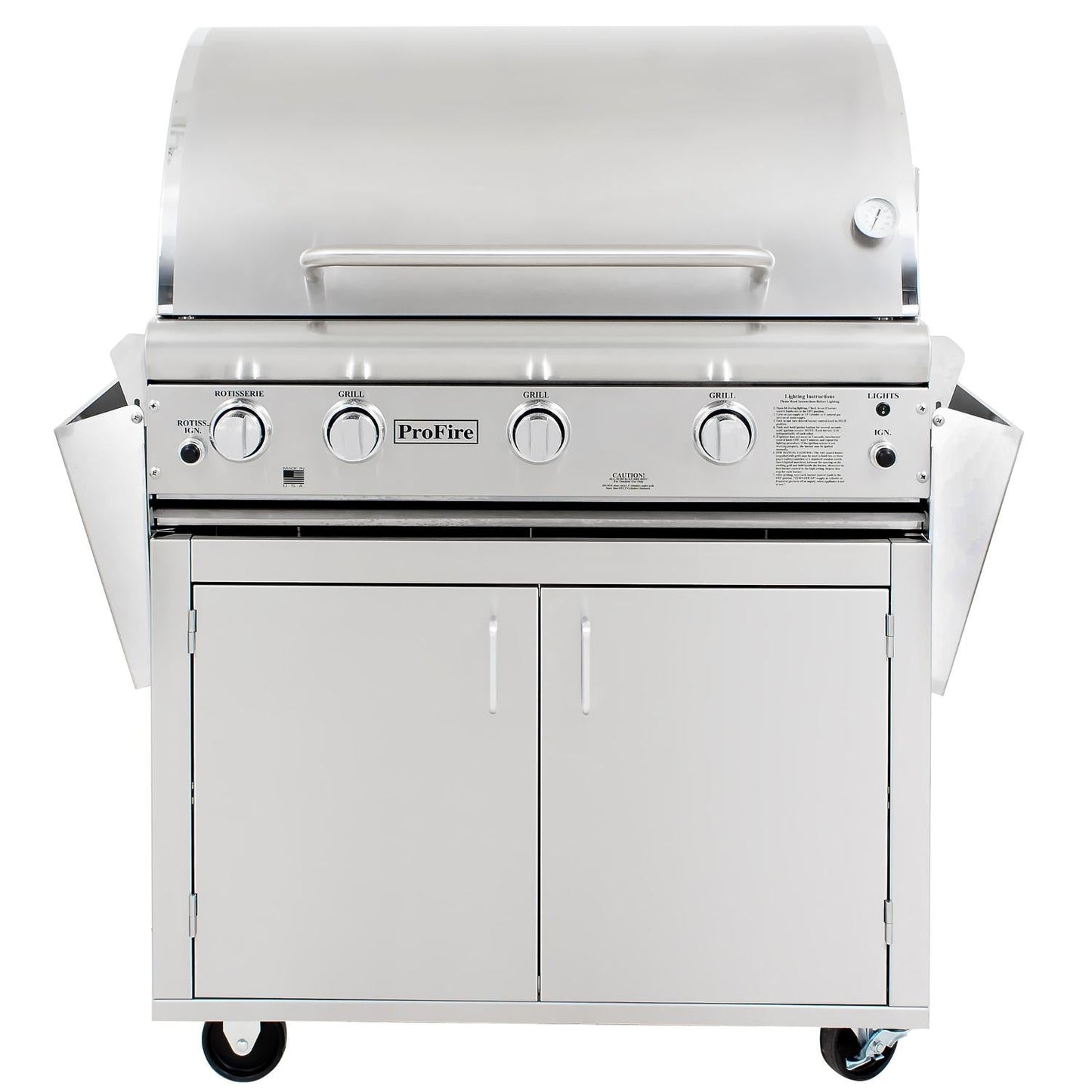 ProFire Professional Deluxe Series 36-Inch Propane Gas Grill With Rotisserie - Image 4