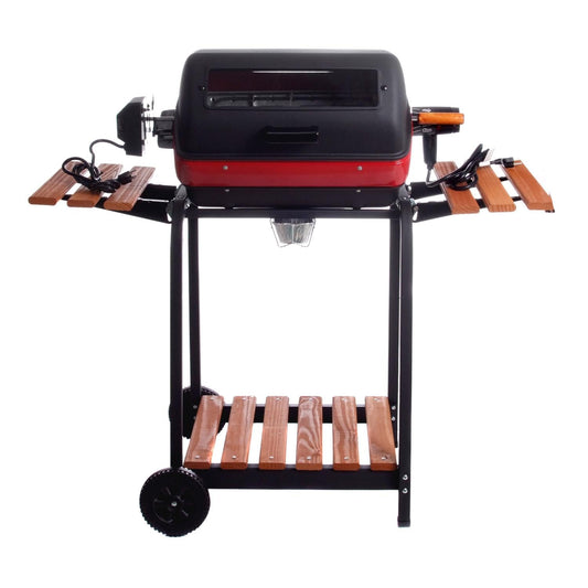 Americana by Meco 1500 Watt Electric Grill With Rotisserie, Easy View Window And Fold Down Side Tables - 9329U8.181 - Image 1