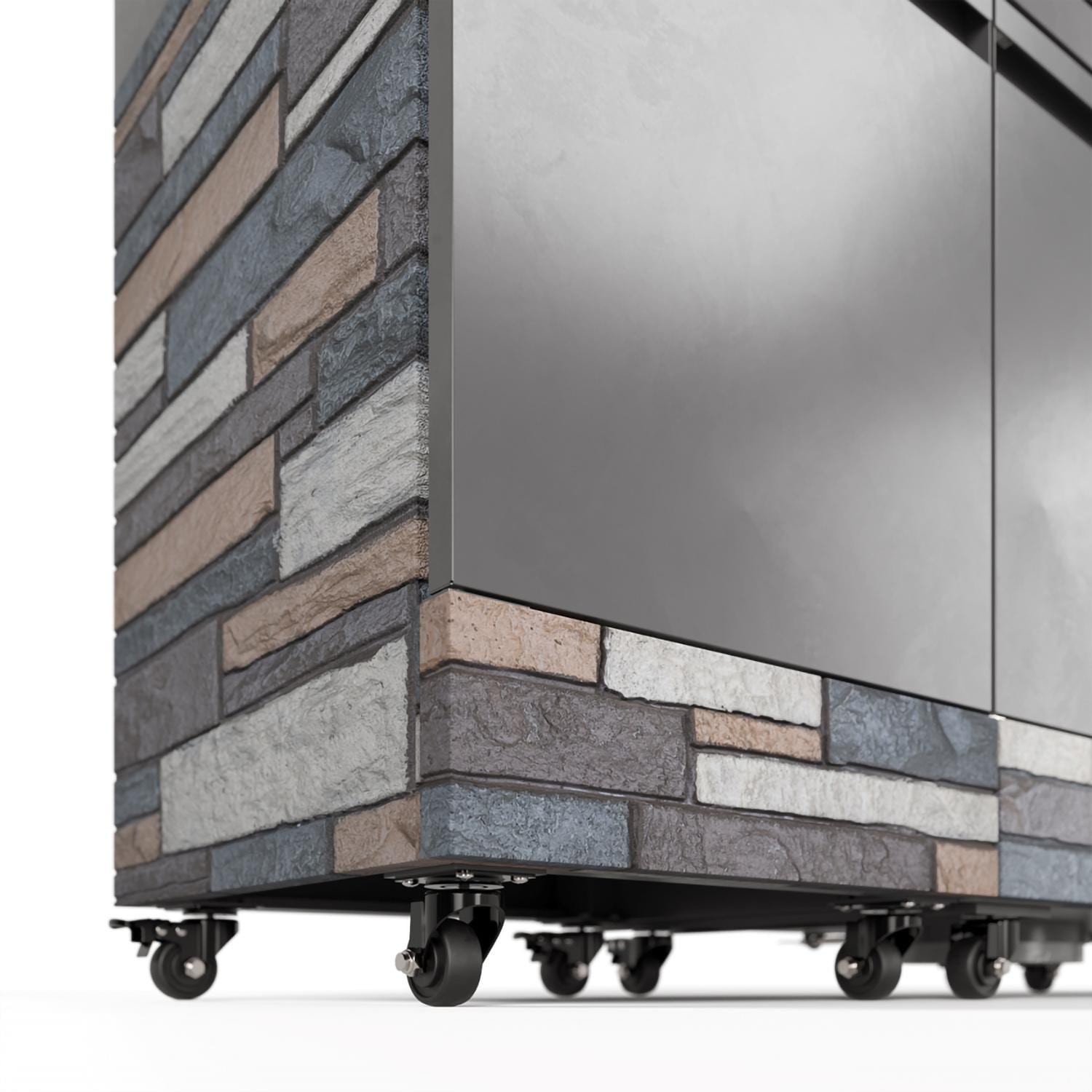 TYTUS Fresno Series 5-Burner Propane Island Grill in Gunmetal + Ash Stone w/ Cover & Griddle - Image 13