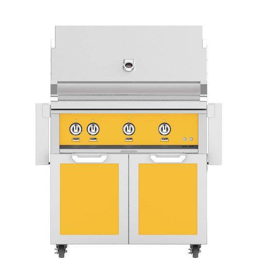 Hestan 36-Inch Propane Gas Grill W/ Sear Burner & Rotisserie On Double Door Tower Cart - Sol - GMBR36-LP-YW - Image 1