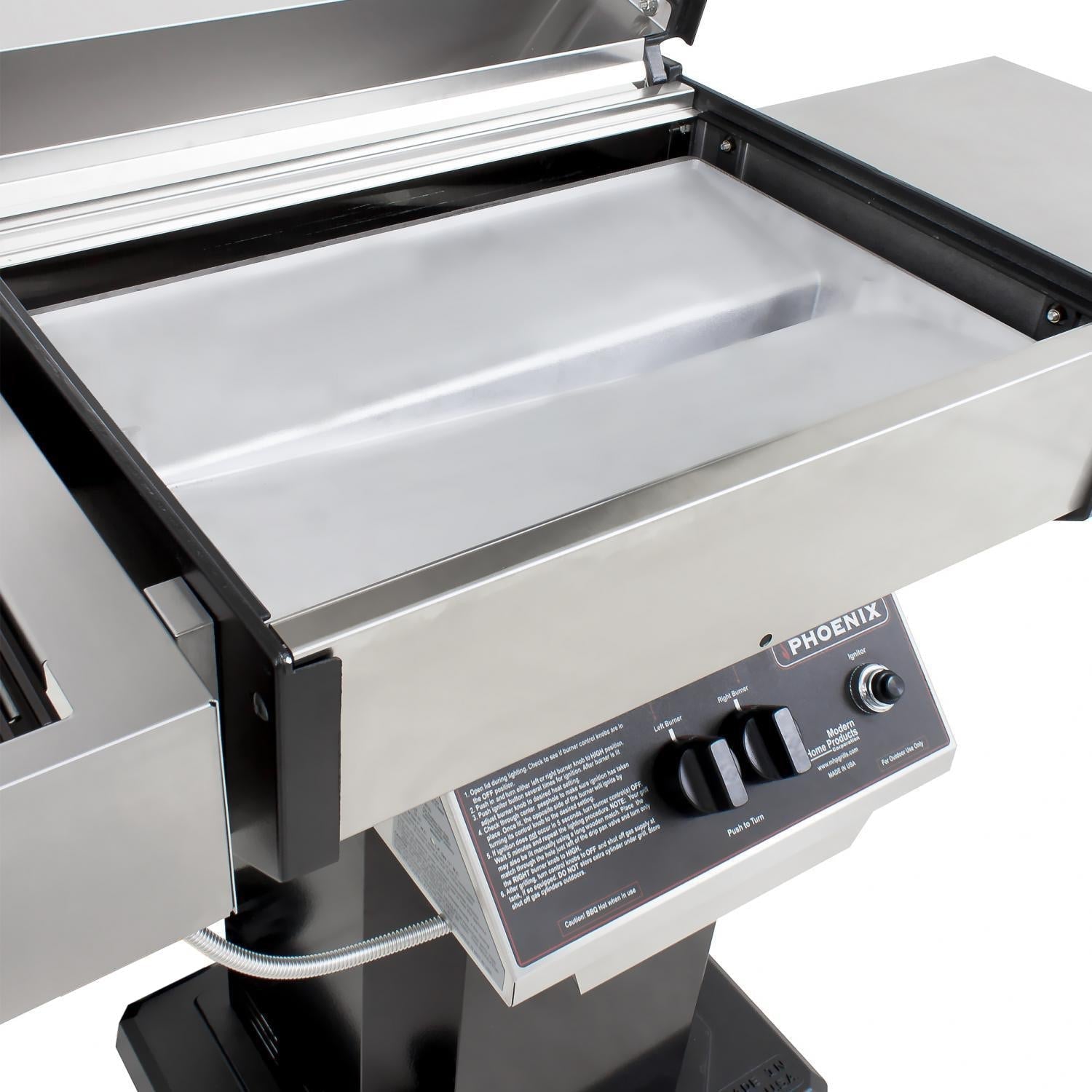 Phoenix Stainless Steel Natural Gas Grill Head On Black Aluminum Patio Base - SDBOPN - Image 6