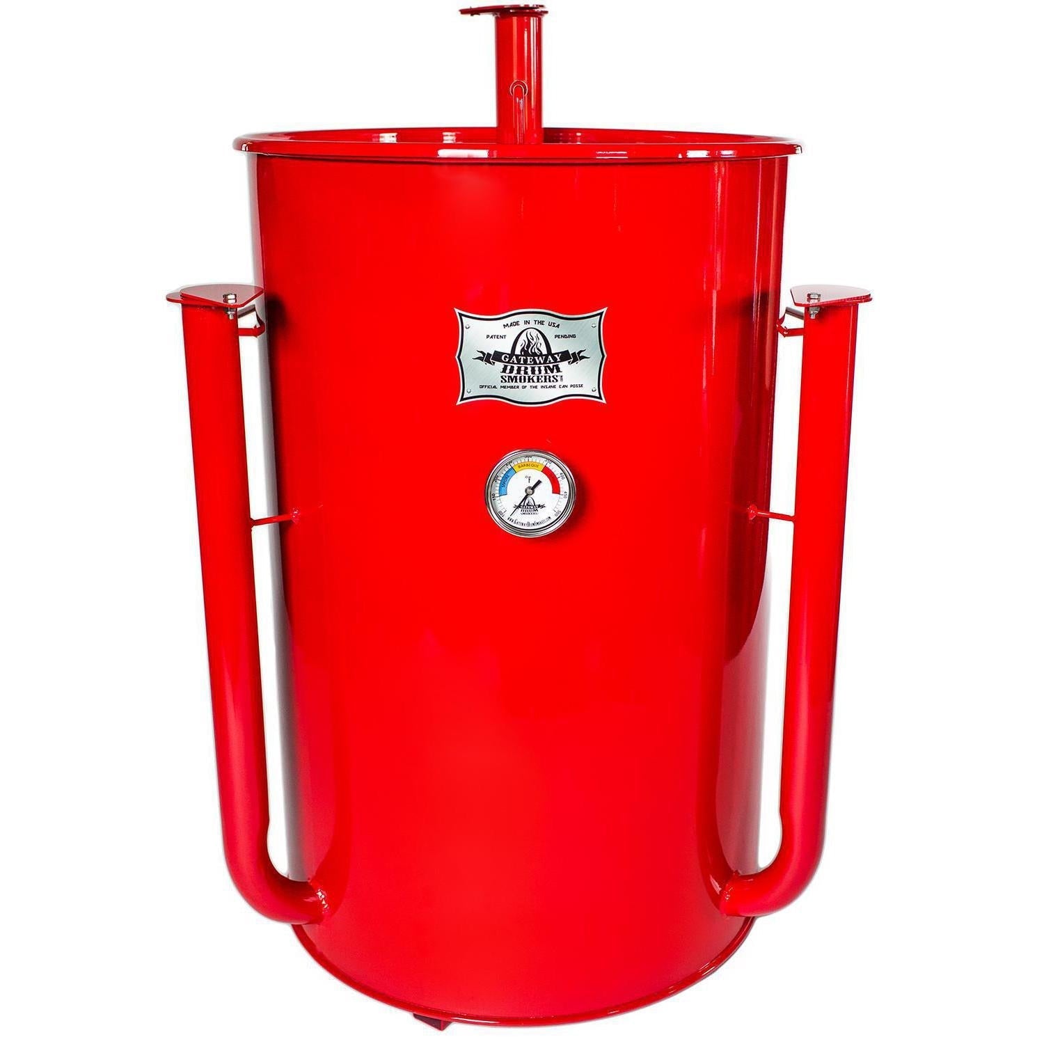 Gateway Drum Smokers 55 Gallon Charcoal BBQ Smoker - Red - 55133 - Image 1