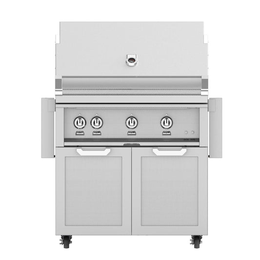 Hestan 36-Inch Propane Gas Grill W/ Rotisserie On Double Door Tower Cart - Steeletto - GABR36-LP-SS - Image 1