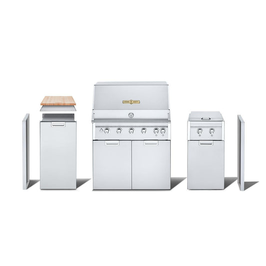 Crown Verity Infinite Series 36-Inch Natural Gas Grill Modular Island Bundle W/Storage Cabinet W/Cutting Board, & Sideburner - IGM36NG - Image 1