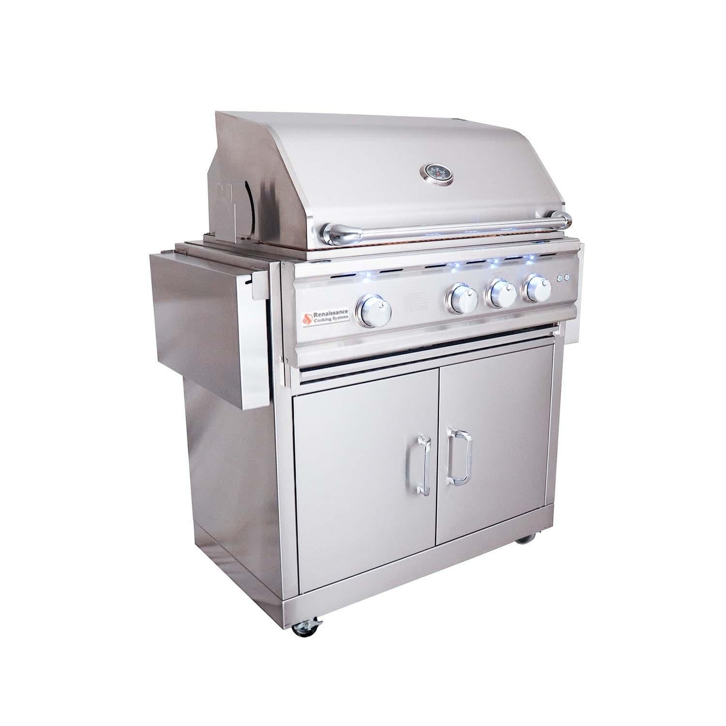 RCS Cutlass Pro 30 Inch Propane Grill w/ Ceramic Briquette Tray Flame Tamers - RON30BLPCK