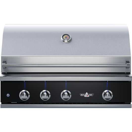 Delta Heat 38-Inch 3-Burner Built-In Propane Grill w/ Rotisserie - Black Control Panel - DHBQ38R-KL - Image 1