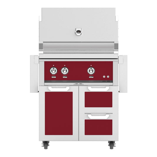 Hestan 30-Inch Natural Gas Grill W/ Rotisserie On Double Drawer & Door Tower Cart - Tin Roof - GABR30-NG-BG - Image 1