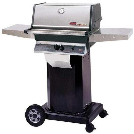 MHP TJK2 Natural Gas Grill With Stainless Grids On Black Cart - Image 1