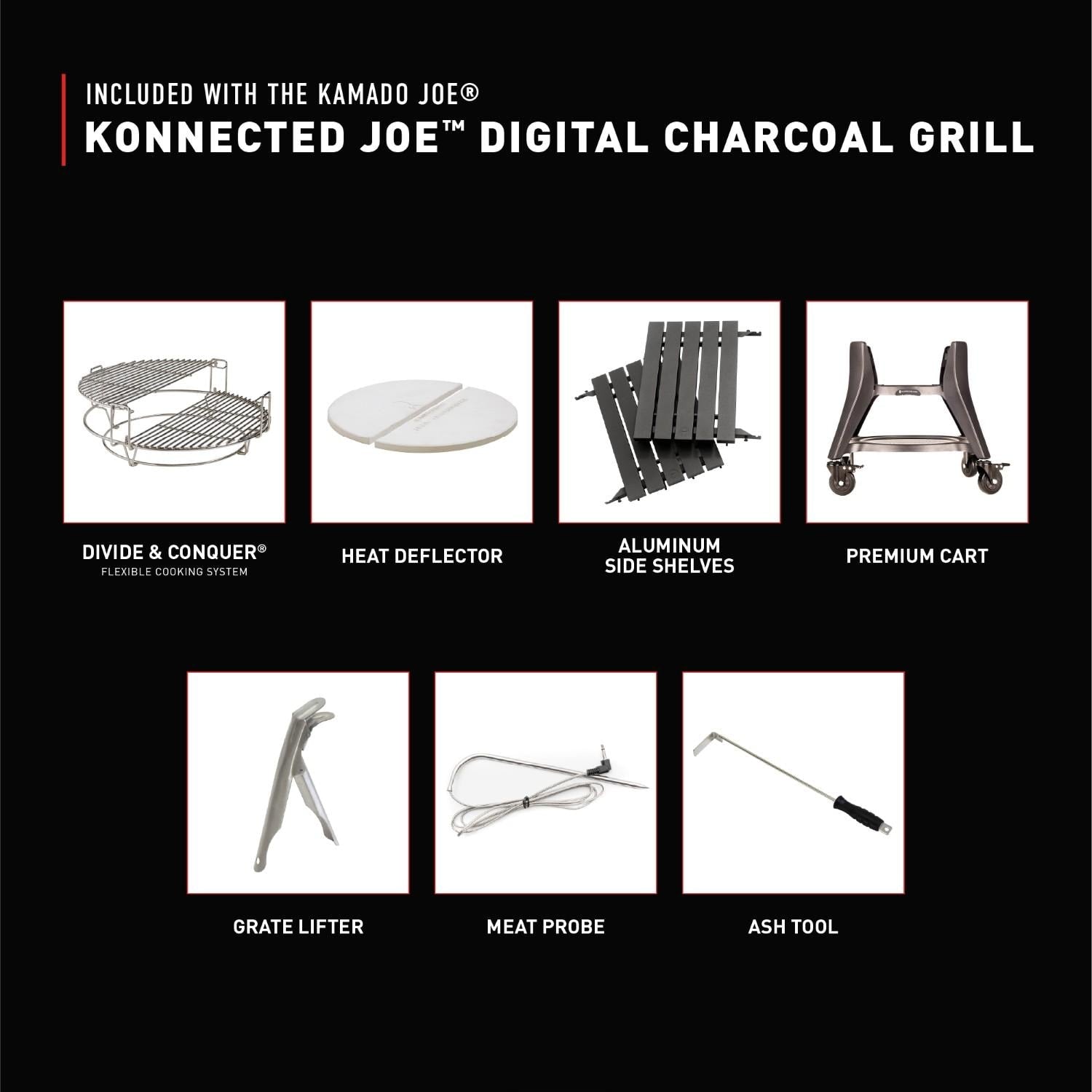 Kamado Joe Big Joe Konnected Joe Digital Charcoal Grill & Smoker w/ Auto-Ignition & Temperature Control - KJ15042425 - Image 12