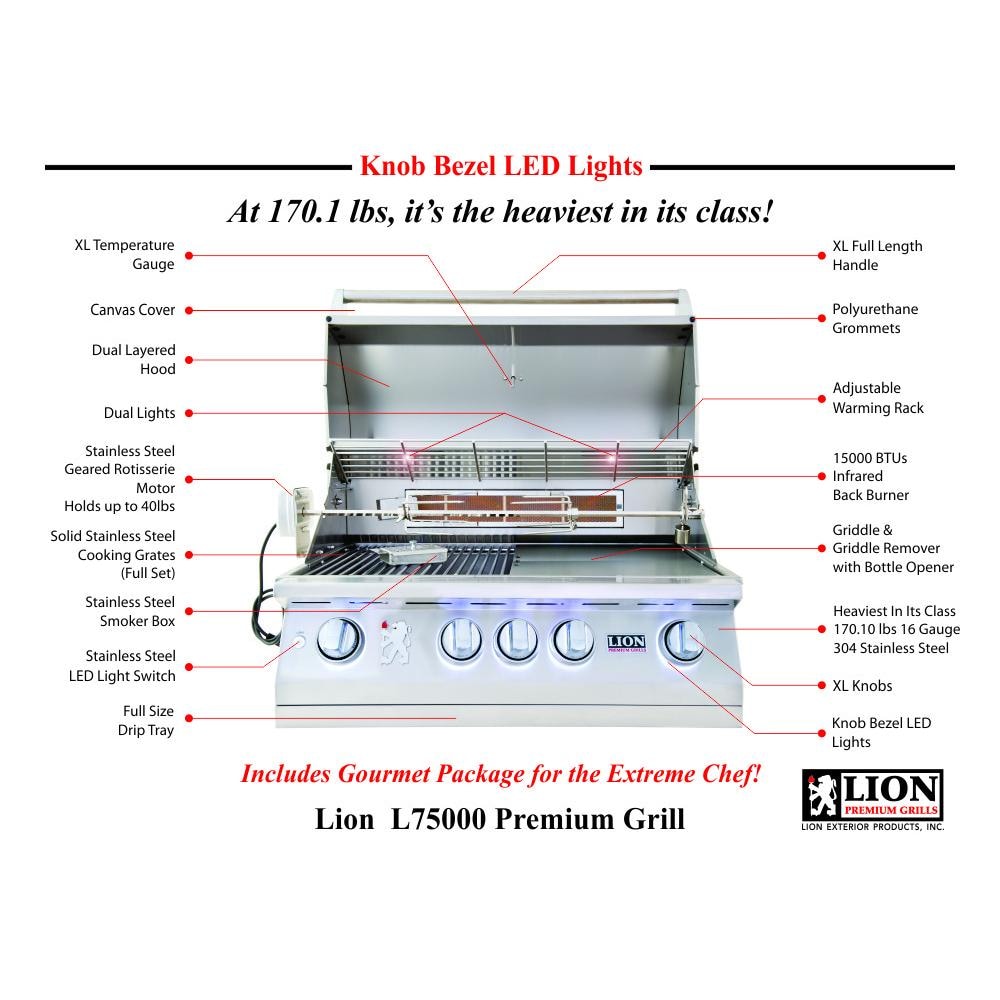 Lion L75000 32-Inch Stainless Steel Propane Gas Grill - Image 14