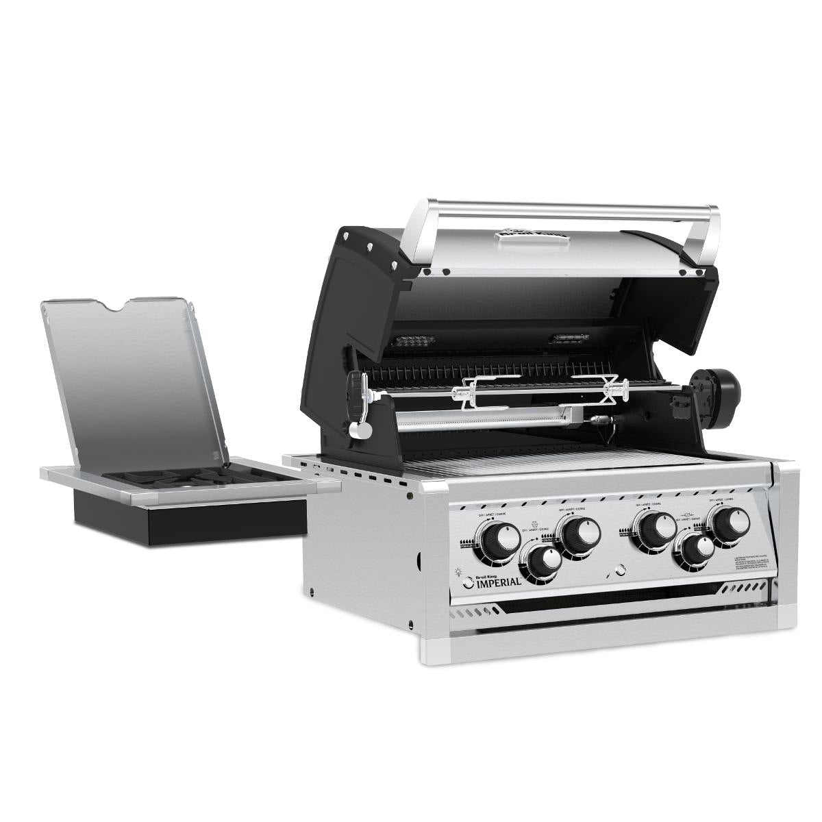 Broil King Imperial 490 4-Burner Built-In Natural Gas Grill With Rotisserie & Side Burner - Stainless Steel - 956087 - Image 4
