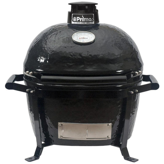 Primo Oval Junior 200 Ceramic Kamado Grill On GO Portable Carrier With Stainless Steel Grates - PGCJRH (2021) - Image 1