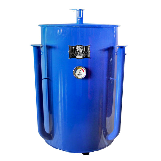 Gateway Drum Smokers 55 Gallon Charcoal BBQ Smoker - Glossy Blue - 55144 - Image 1