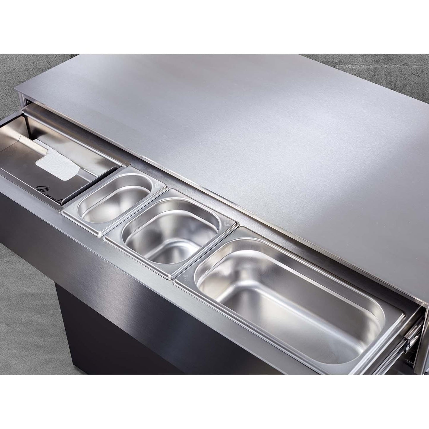 Flammkraft Model D Freestanding Natural Gas Grill & Model M Prep Center Module - Taupe - 1030974 - Image 11