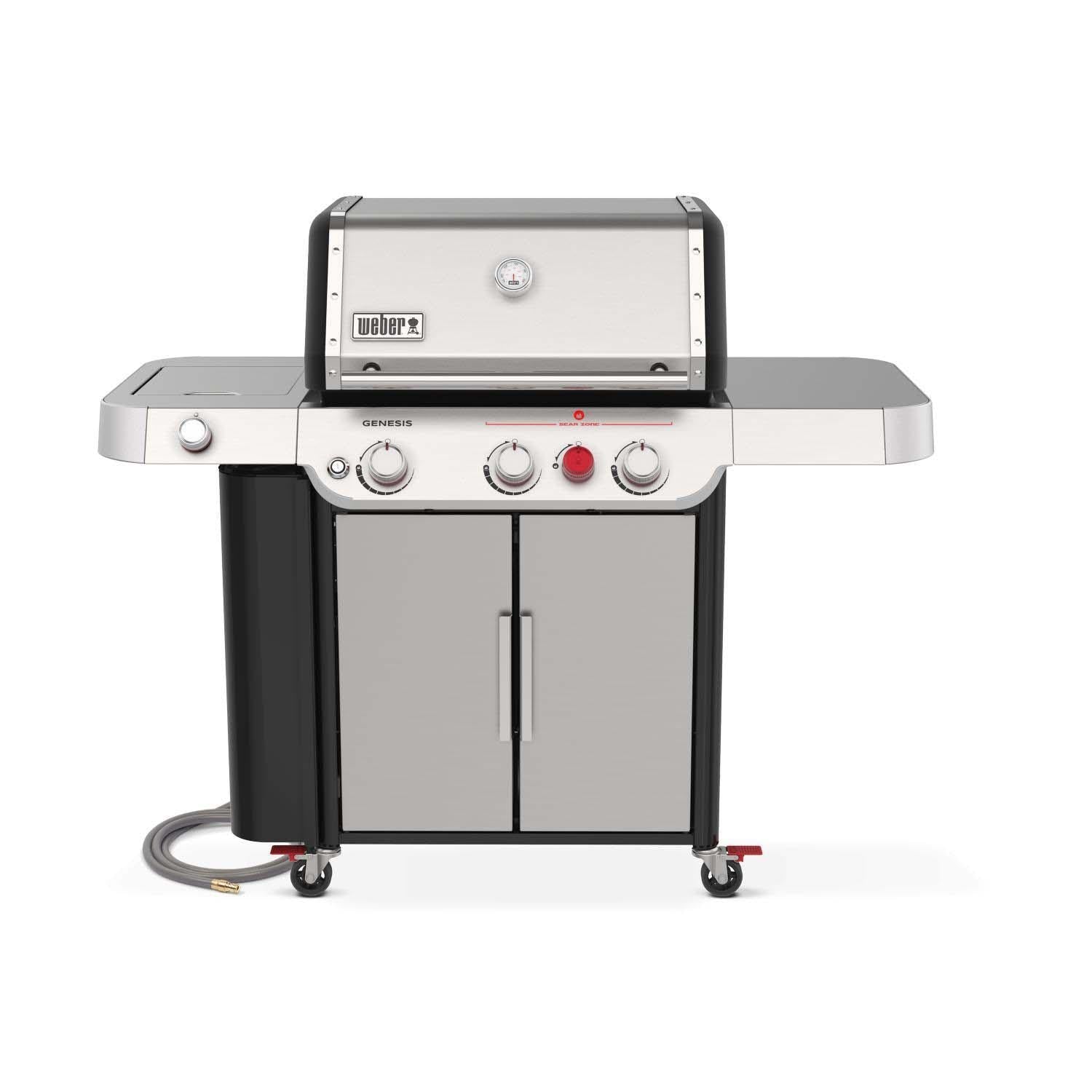 Weber Genesis S-335 Natural Gas Grill w/ Sear Zone & Side Burner - Stainless Steel - 1500538 - Image 1