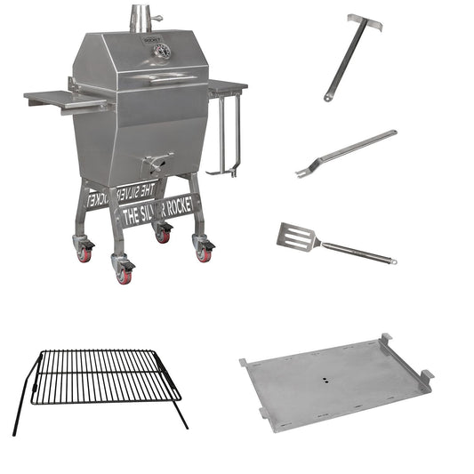 Rocket Outdoors Small Silver Rocket Kamado Grill & Accessories Bundle - SMSRG-BDL - Image 1