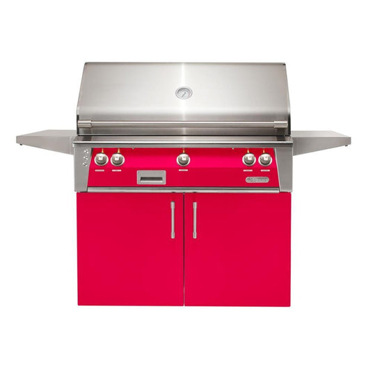 Alfresco ALXE 42-Inch Freestanding Natural Gas Grill With Sear Zone And Rotisserie in Raspberry Red - ALXE-42SZC-NG-S3027 - Image 1