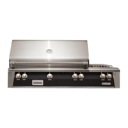 Alfresco ALXE 56-Inch Built-In Natural Gas Deluxe Grill With Sear Zone, Rotisserie, And Side Burner in Jet Black Gloss - ALXE-56SZ-NG-S9005 - Image 1
