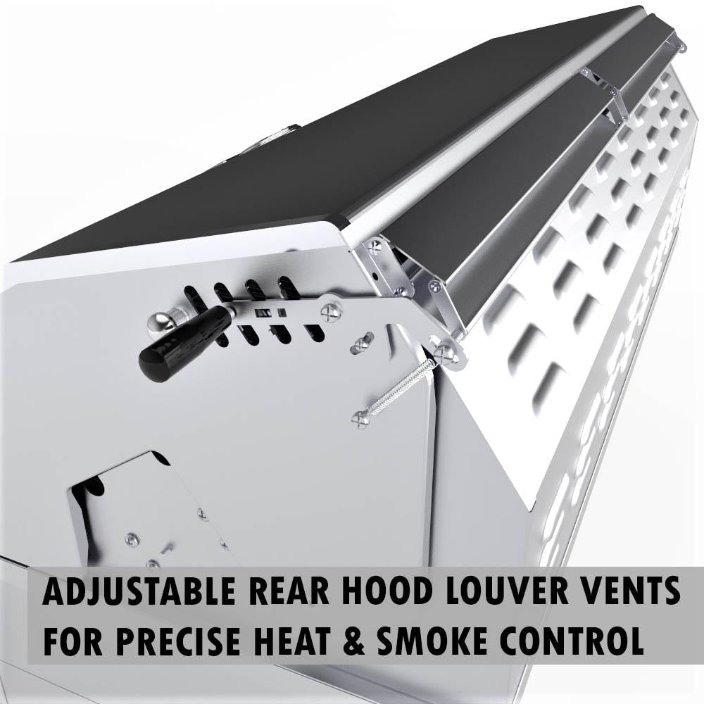 Sunstone Series 42 Inch Natural Gas Hybrid Dual Zone Charcoal/Wood Burning Grill - EMCHDZ42-NG - Image 11