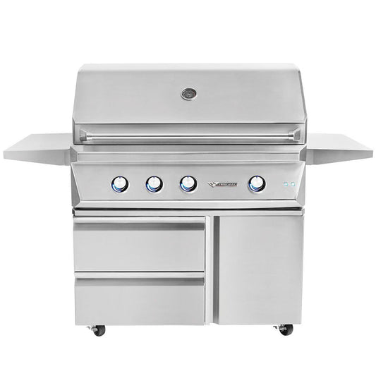 Twin Eagles 42-Inch 3-Burner Natural Gas Grill with Sear Zone & Infrared Rotisserie Burner On Deluxe Cart - Image 1