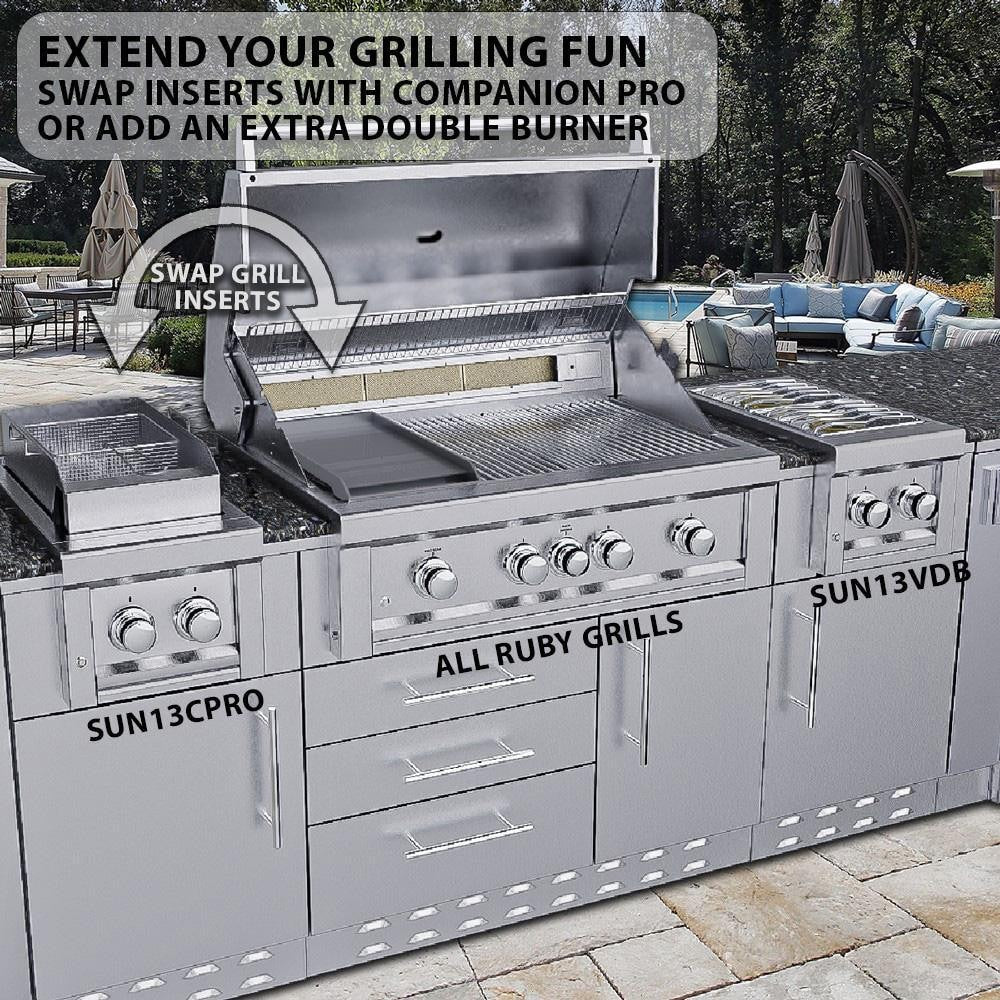 Sunstone Ruby 42-in 5-Burner Built-In Propane Grill w/ Rotisserie - Ruby5BIR-LP - Image 10