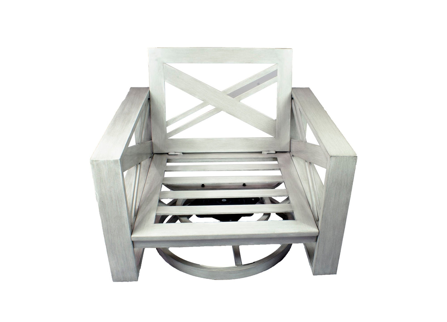 JoLee White Club Glider Swivel Chair